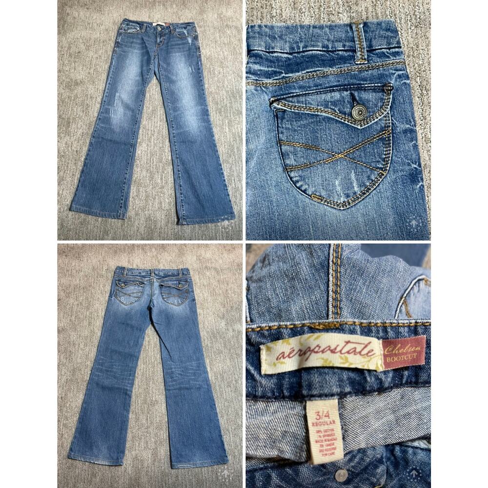 y2k grunge rodeo western cowgirl Aeropostale Chelsea bootcut jean 3/4 low rise